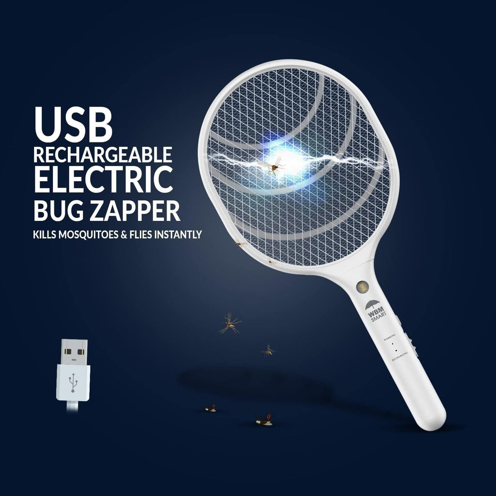 Electric Fly Swatter Racket Rechargeable 2-Pack, 3000V Bug Zapper with LED Light, USB Charging — image 2
