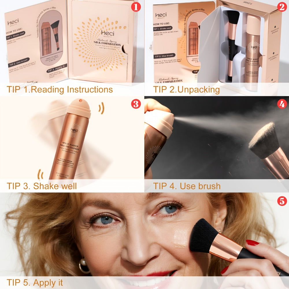 Two-Piece Spray Liquid Foundation and Brush Set with Matte Finish in Shades 110, 120 or 210 — image 24