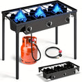 Outdoor Propane Burner Stove Cast Iron 1 or 3 Burner, 225000 BTU High-Pressure Cooker with Adjustable Heat — image 4