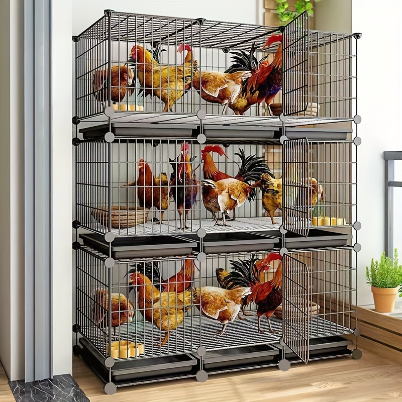 Small Animal Playpen & Pet Cage with Removable Tray, Indoor Outdoor Enclosure for Rabbits, Chickens — image 8