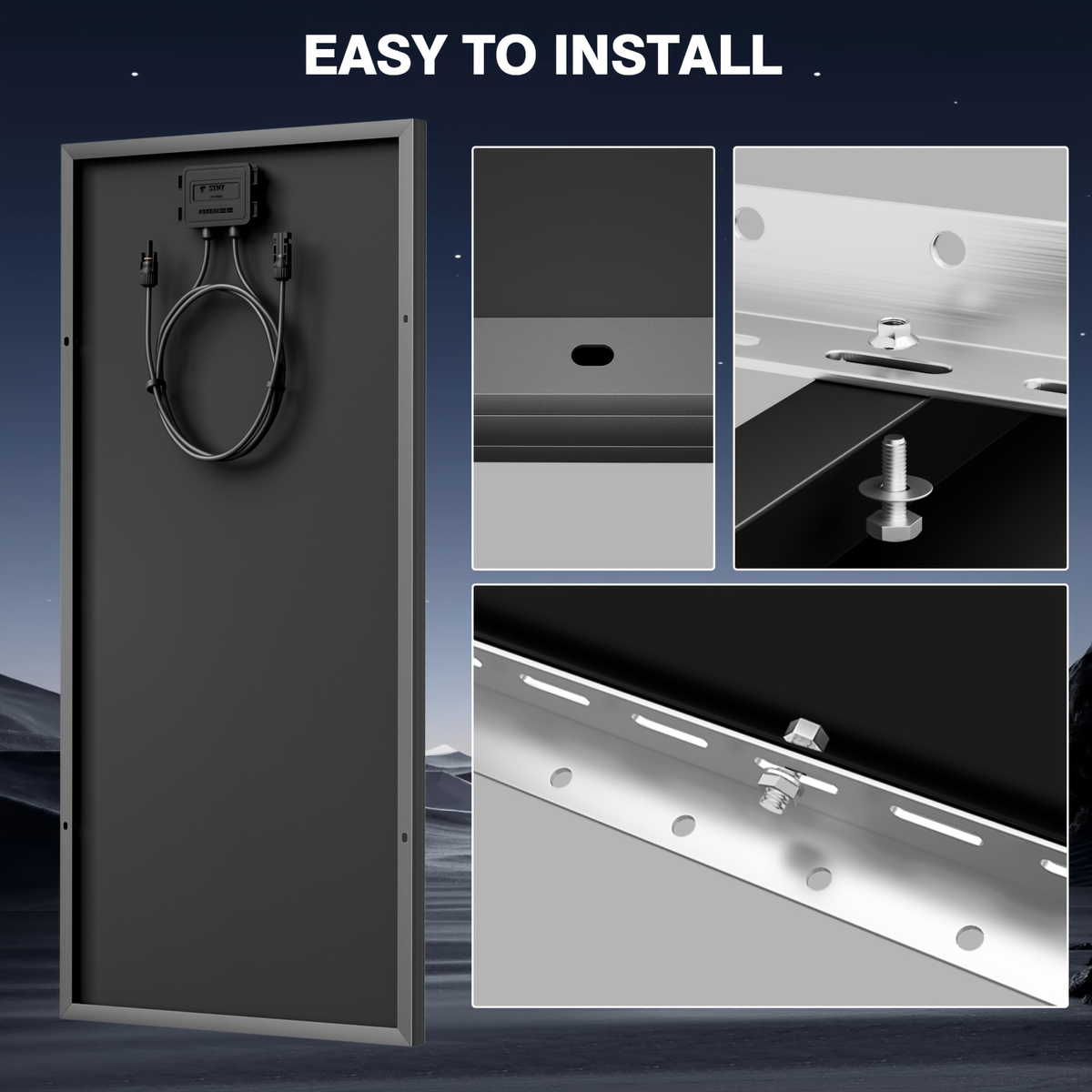 High-Efficiency 100 Watt Solar Panel Featuring a Black Backsheet, 18 BB Monocrystalline Design — image 7