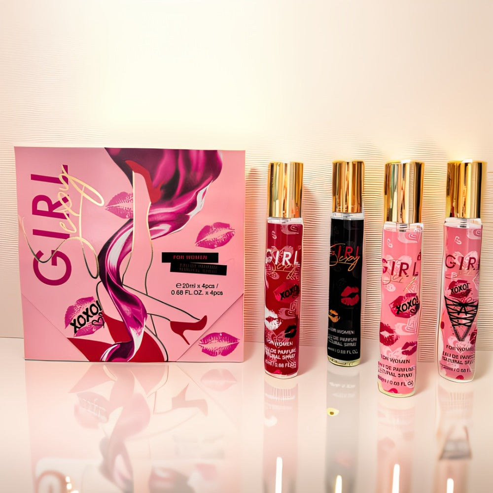 Women's Perfume Gift Set 4 Piece Travel Size Spray Kit – MYSTICAL Long Lasting Fresh Floral Scent Unisex Fragrance for Her Bi