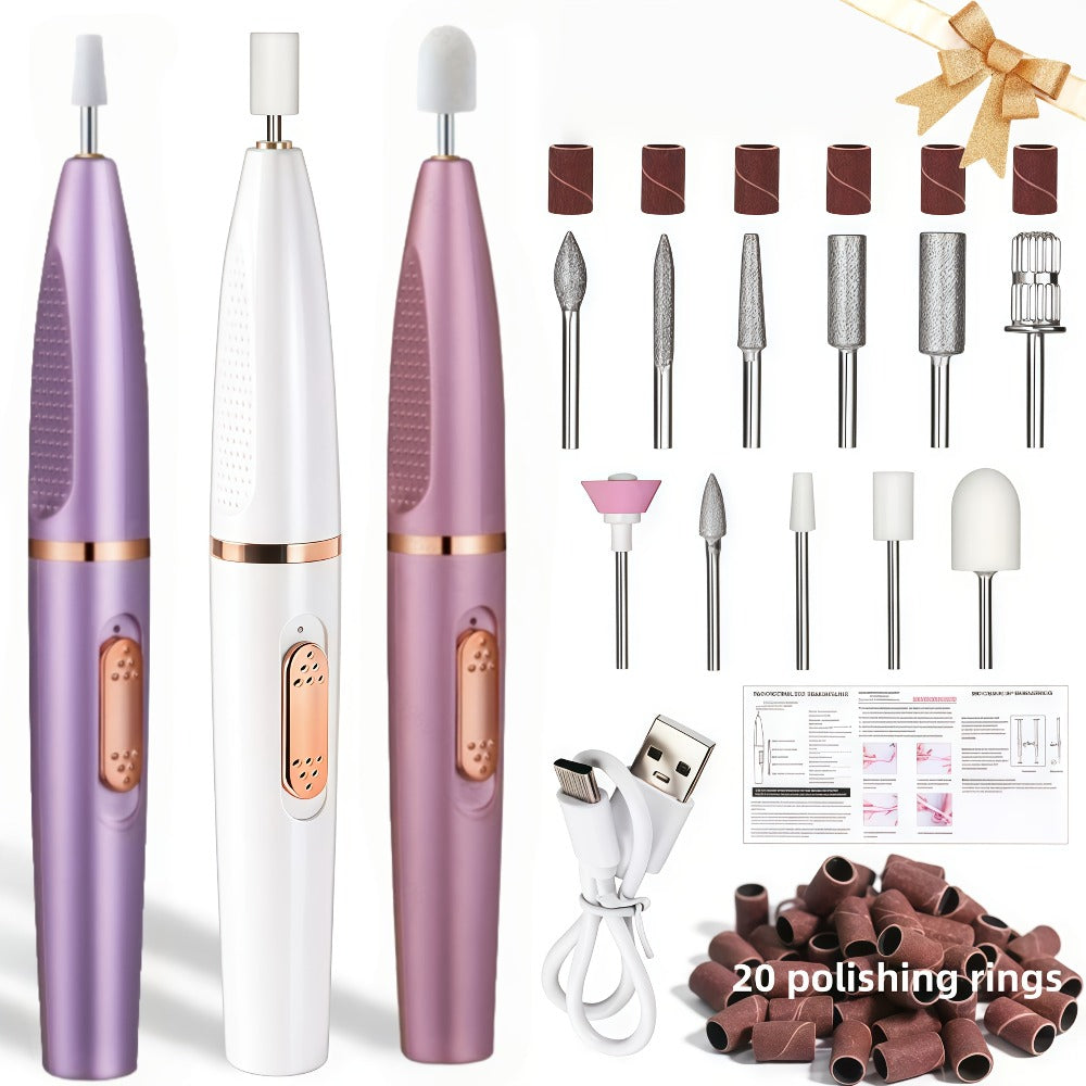 Portable 20000 RPM Electric Nail Drill Kit with 11 Interchangeable Bits, USB Charging and Two Color Options — image 10