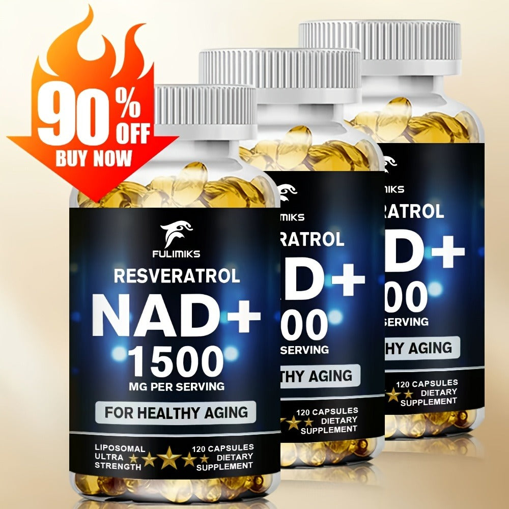 NAD+ Supplement Capsules with Resveratrol, Cellular Energy, & Daily Vitality Support for Women & Men — image 1