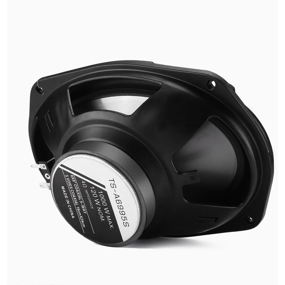 Pair of 6 x 9 Inch Five-Way Coaxial Car Speakers Labeled 1000W Peak, 120W RMS and 4 Ohms with Grilles — image 8