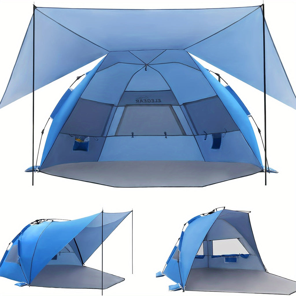 Convertible Beach Canopy Tent with Removable Roof, Four Setup Modes and Blue Checkout Color — image 1