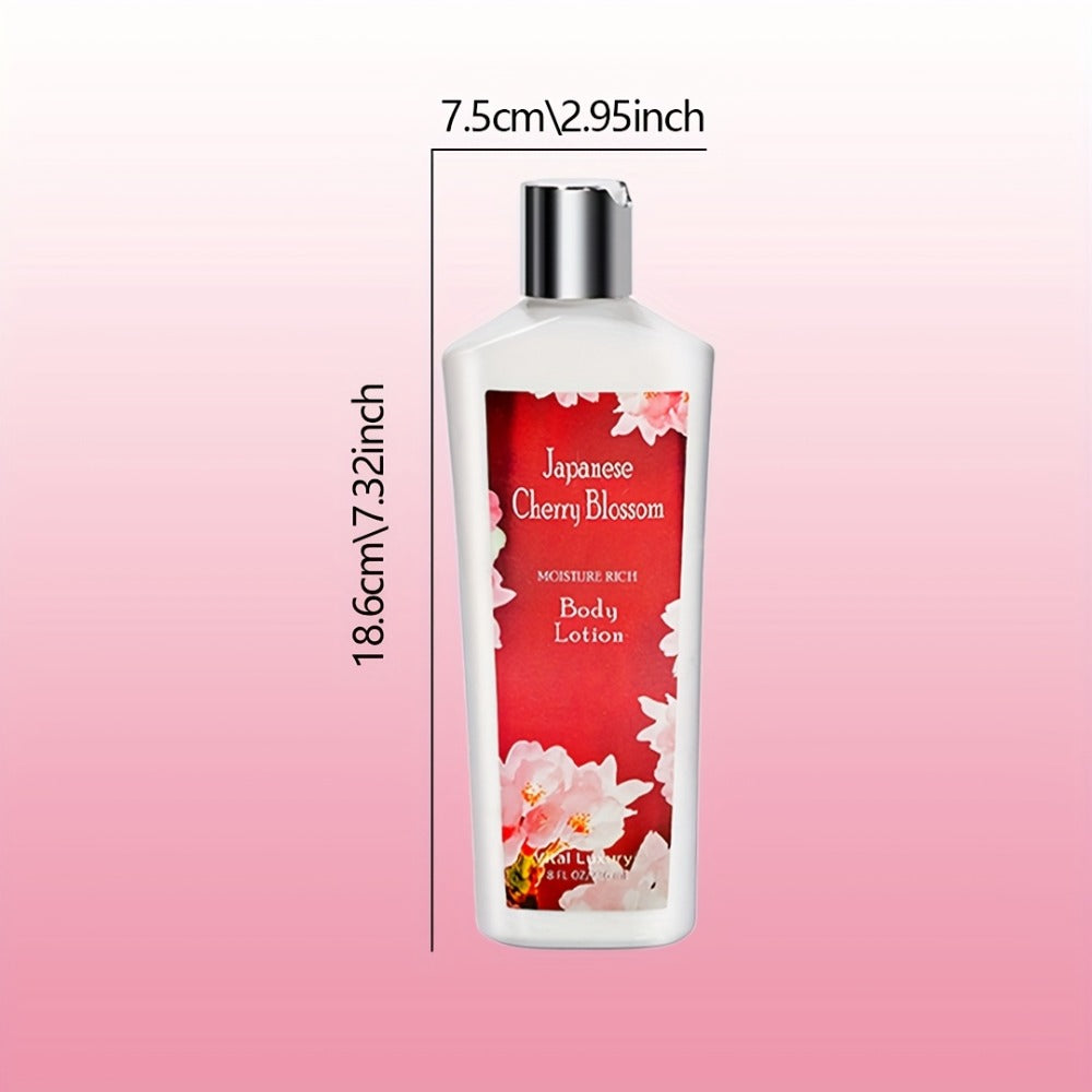 Japanese Cherry Blossom Body Lotion in 8 fl oz Squeeze Tube with Vitamin E and Glycerin Labels — image 5