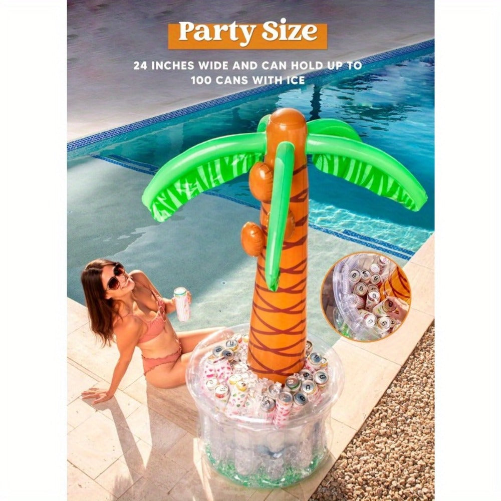 5FT Inflatable Palm Tree Drink Cooler, Tropical Beverage Ice Bucket for Luau Hawaiian Pool Party Decorations — image 5