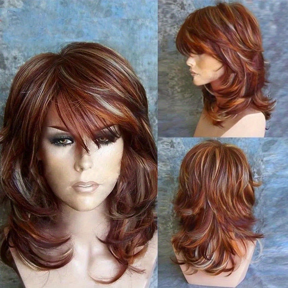 Synthetic Wig 18-Inch Light Brown Straight Style with, Simulated Scalp and Wig Net with Item-Specific Color, Length, Texture 