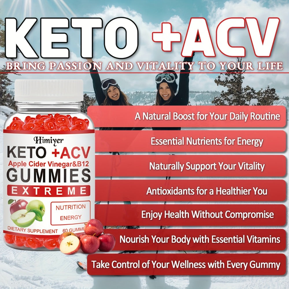 Keto ACV Gummies with Apple Cider Vinegar Vitamin B12 B6 for Women Men for Bath Time, Home Spa and Personal Care — image 9