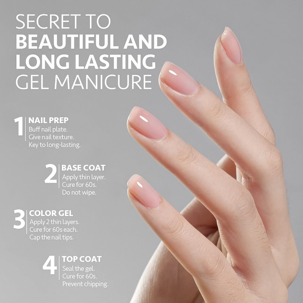 Soak-Off Gel Top Coat and Base Coat Set 2Pcs Super Shine Mirror Finish Long Lasting LED UV Lamp Gel Polish Foundation Seal Ma
