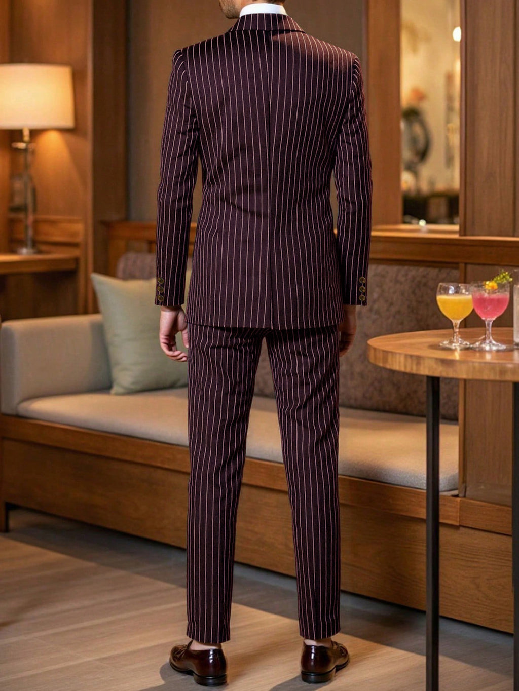 Mens Striped Business Suit Set