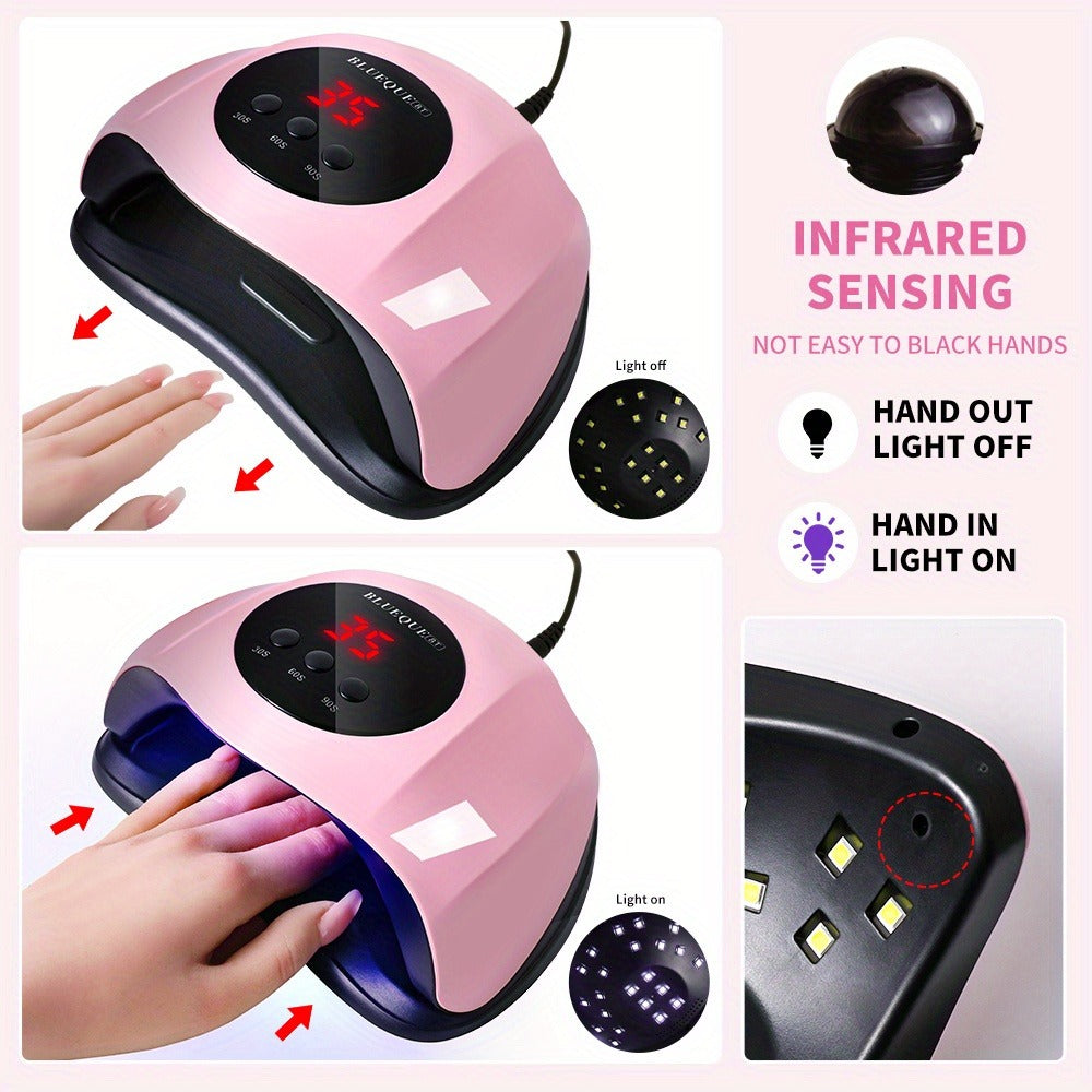8T UV LED Nail Lamp with 24 Light Beads, Infrared Hand Sensor, 30/60/90s Timers and Two USB Styles — image 2