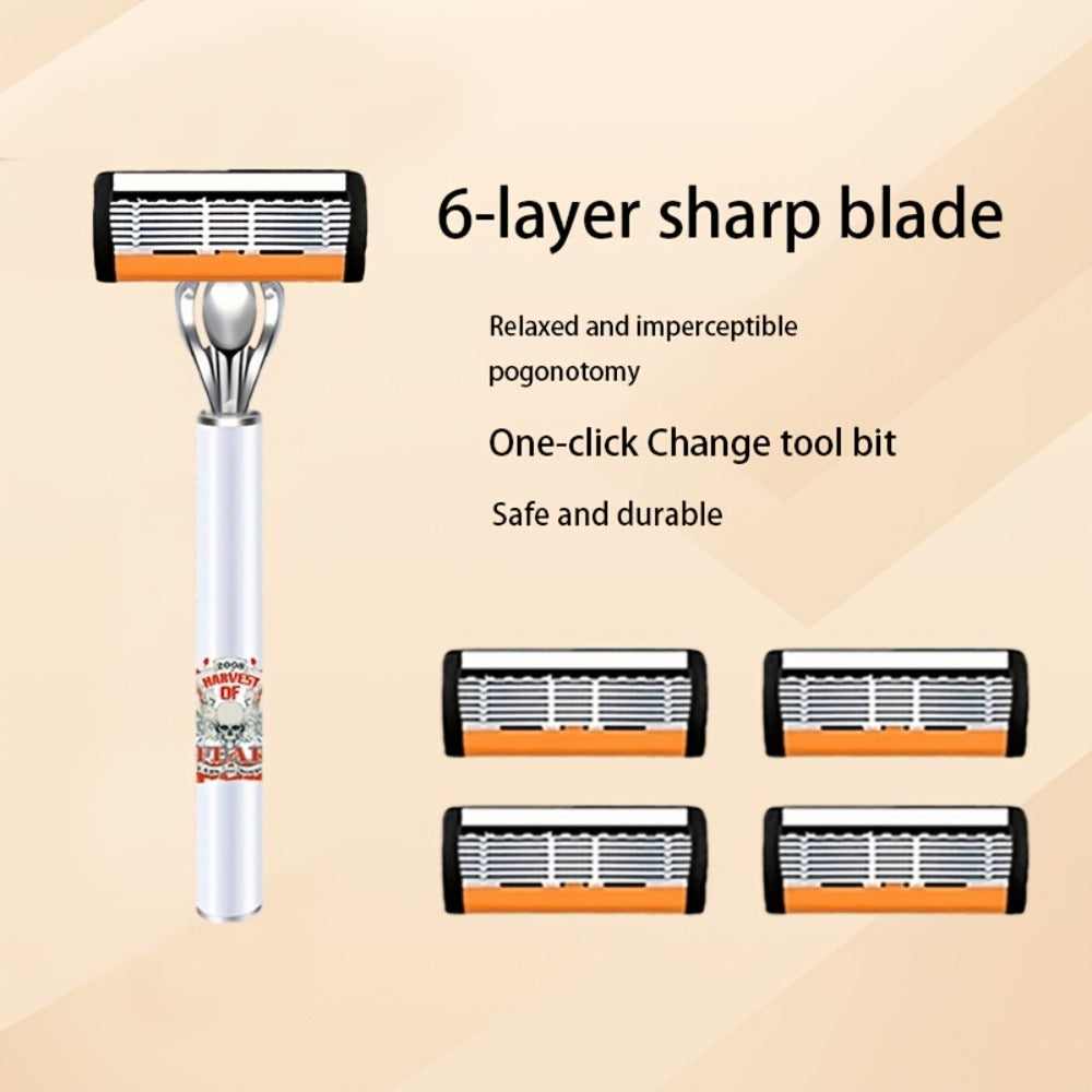 Men's Safety Razor Set 72 Blades 2 Non-Slip Handles Progressive Classic Style Painless Shaving Kit – Close Shave Replacement 
