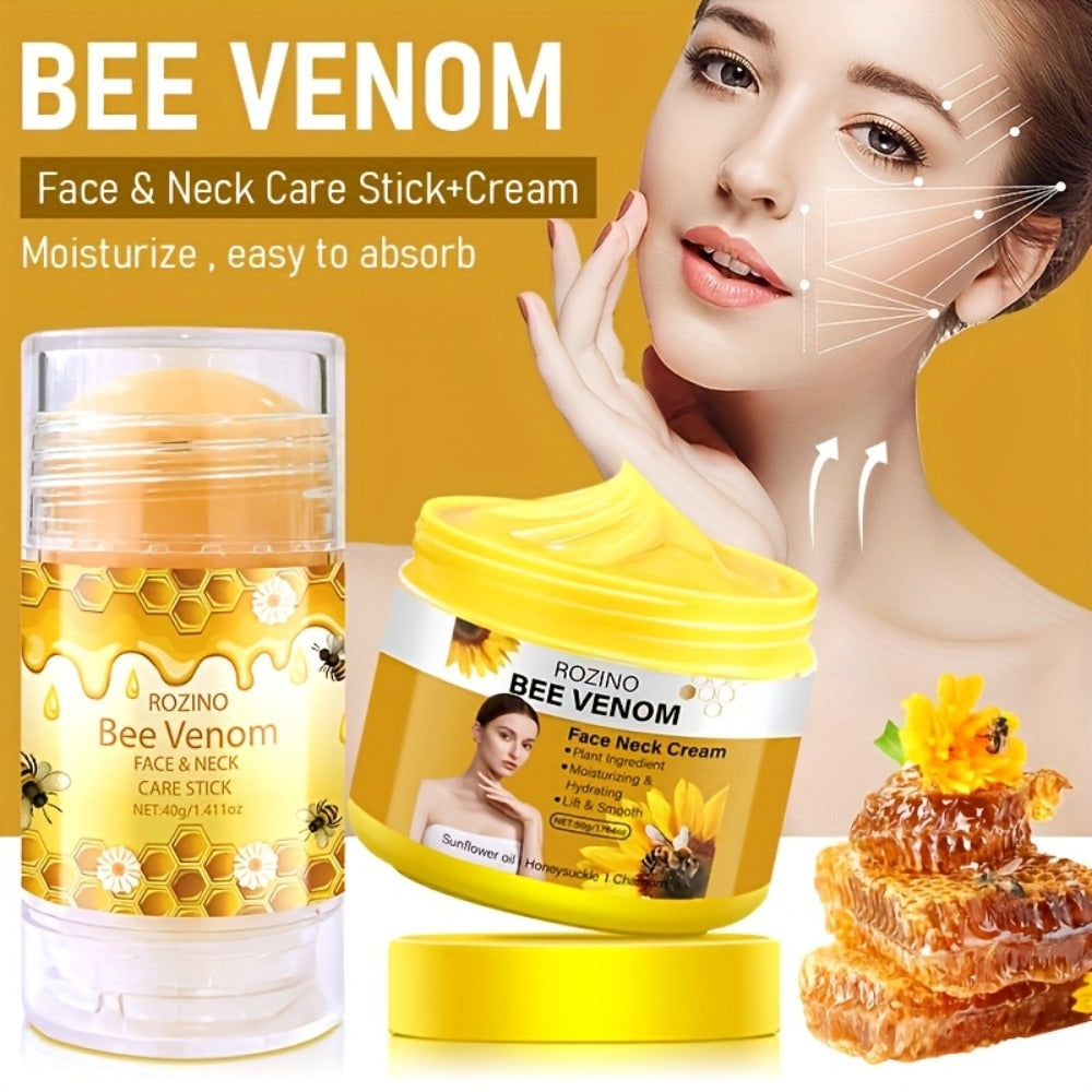 Skincare Set with ROZINO Label, 5 Bee Venom and Vitamin C Items for Lip Face Neck Hand and Foot Care — image 10