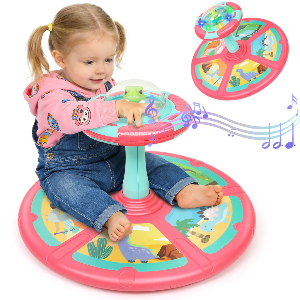 Dinosaur Spin Seat Toy for Toddlers 18 Months+, 360° Sit and Spin with Music, Indoor Interactive Sensory Balance Toy — image 
