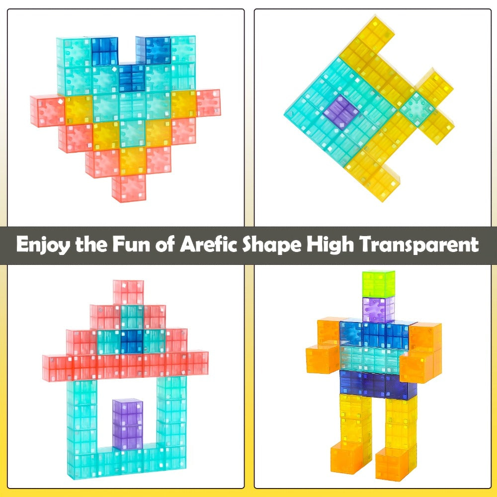 3D Magnetic Cubes 54PCS for Kids, True Three-Dimensional STEM Building with the Listed Color, Size or Set Options for Everyda