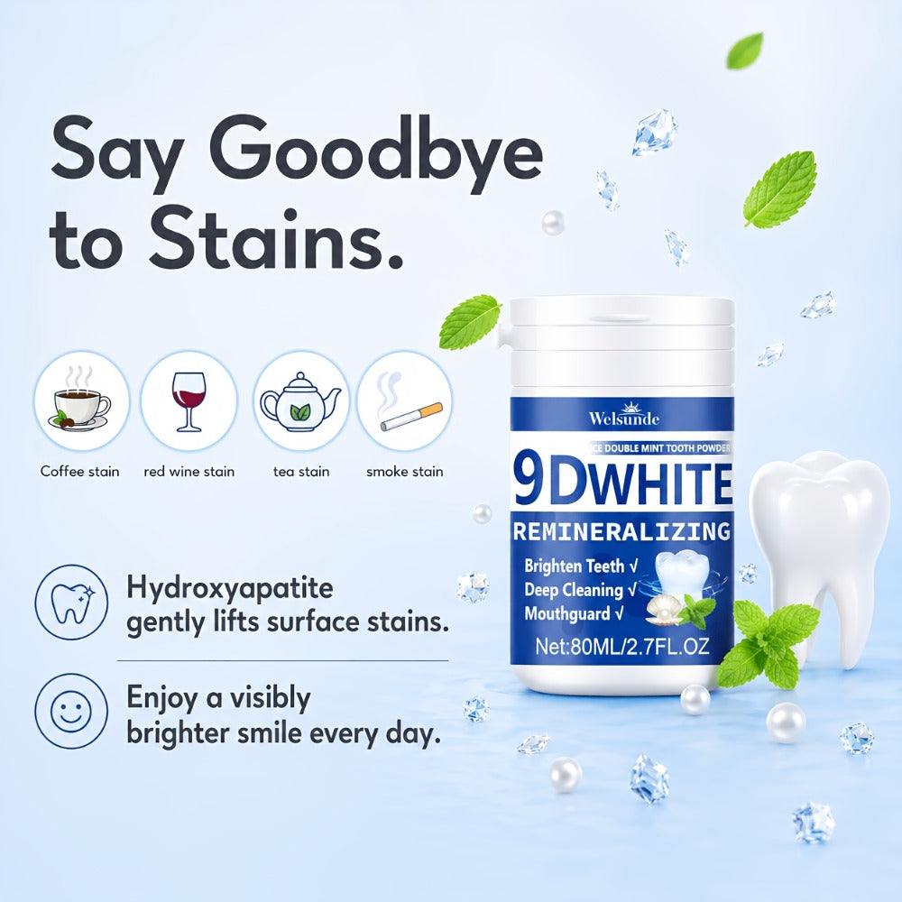 Hydroxyapatite Tooth Powder 2-Pack Remineralizing Fluoride-Free Deep Cleaning Whitening Mint Toothpowder — image 8