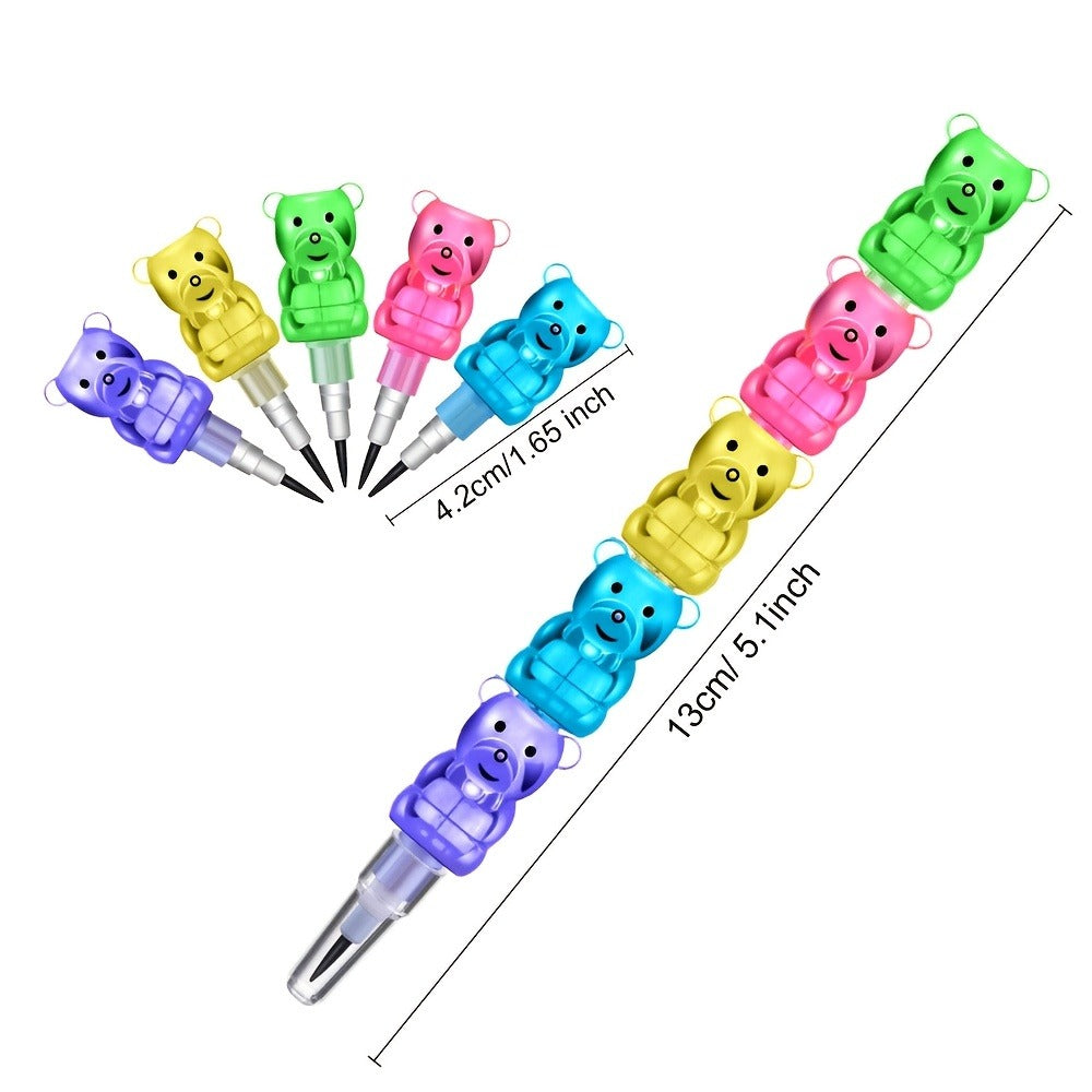 Bear Stackable Pencils 5-in-1 HB 59pcs No Sharpening Needed for Parties, Celebrations and Guest Favors — image 3