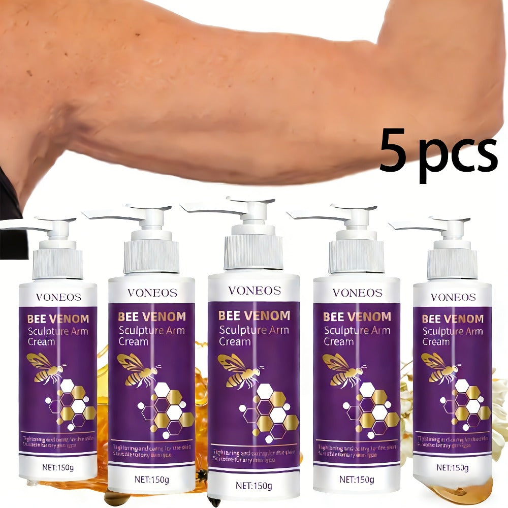 Body Cream VONEVOS Five 150g Pump Bottles with Bee Venom, Hyaluronic Acid and Collagen for External Arm Application — image 1