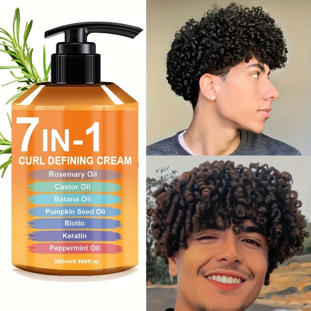 7-in-1 Curl Styling Cream, 280ml Orange-Label Pump with Rosemary, Castor and Batana Oils on Label — image 5