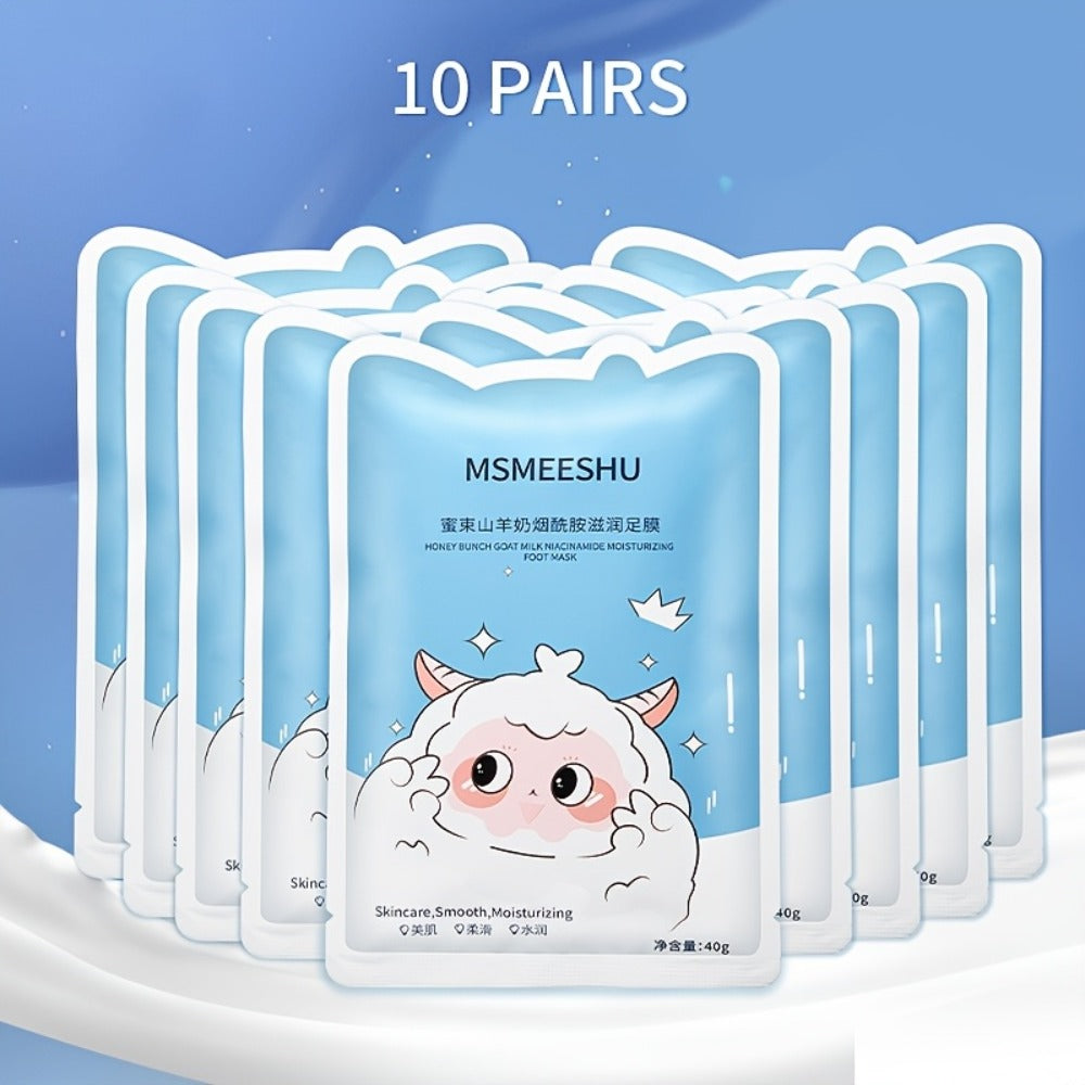 Moisturizing Foot Mask Socks with Goat Milk, Niacinamide & Ceramides – Exfoliating Cracked Heel Treatment — image 5