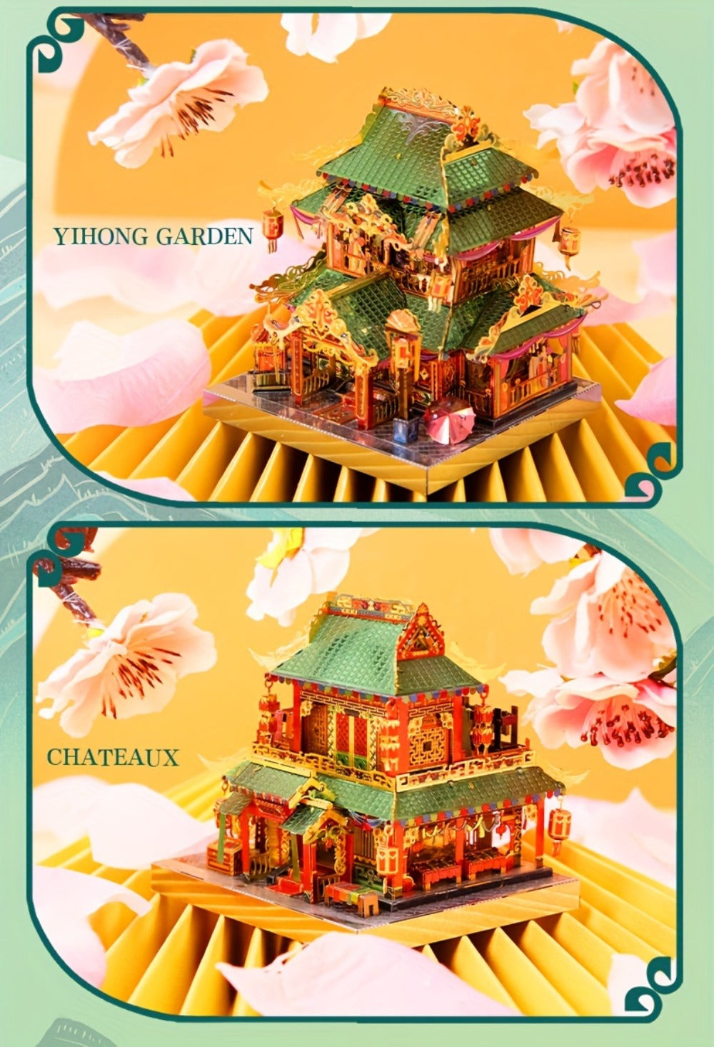 Chinese Street View Metal Model Kit, MU 3D Puzzle Traditional Architecture, Tianloc Pavilion Chiya Chai Tea House Drunk Xiao 