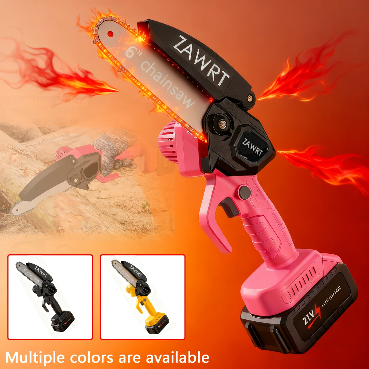 Electric Mini Chainsaw 6-Inch with Debris Guard & Toolbox - Cordless Handheld Pruning Saw with Safety Lock — image 2
