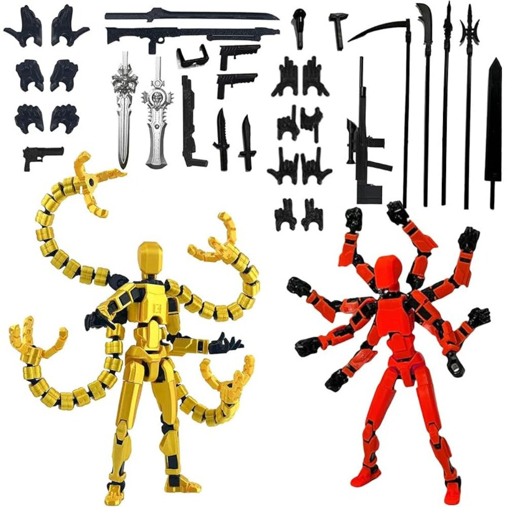 3D Printed Action Figure Set 2pcs T13 – 5.5 Inch Assembled Collectible Desktop Ornament Toy Figures for Game Enthusiasts — im