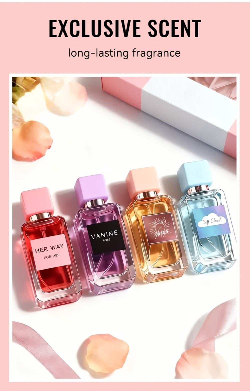Perfume Gift Set Aroma Allure Four 20ml Eau de Parfum Sprays in Pink Blue Windowed Box for Women — image 10