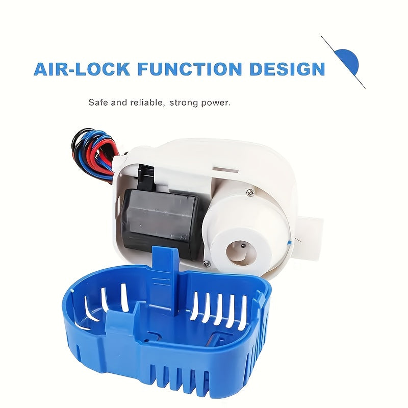Automatic 12V 1100GPH-Label Bilge Pump with Integrated Float Switch, Side Outlet and Strainer Base — image 5