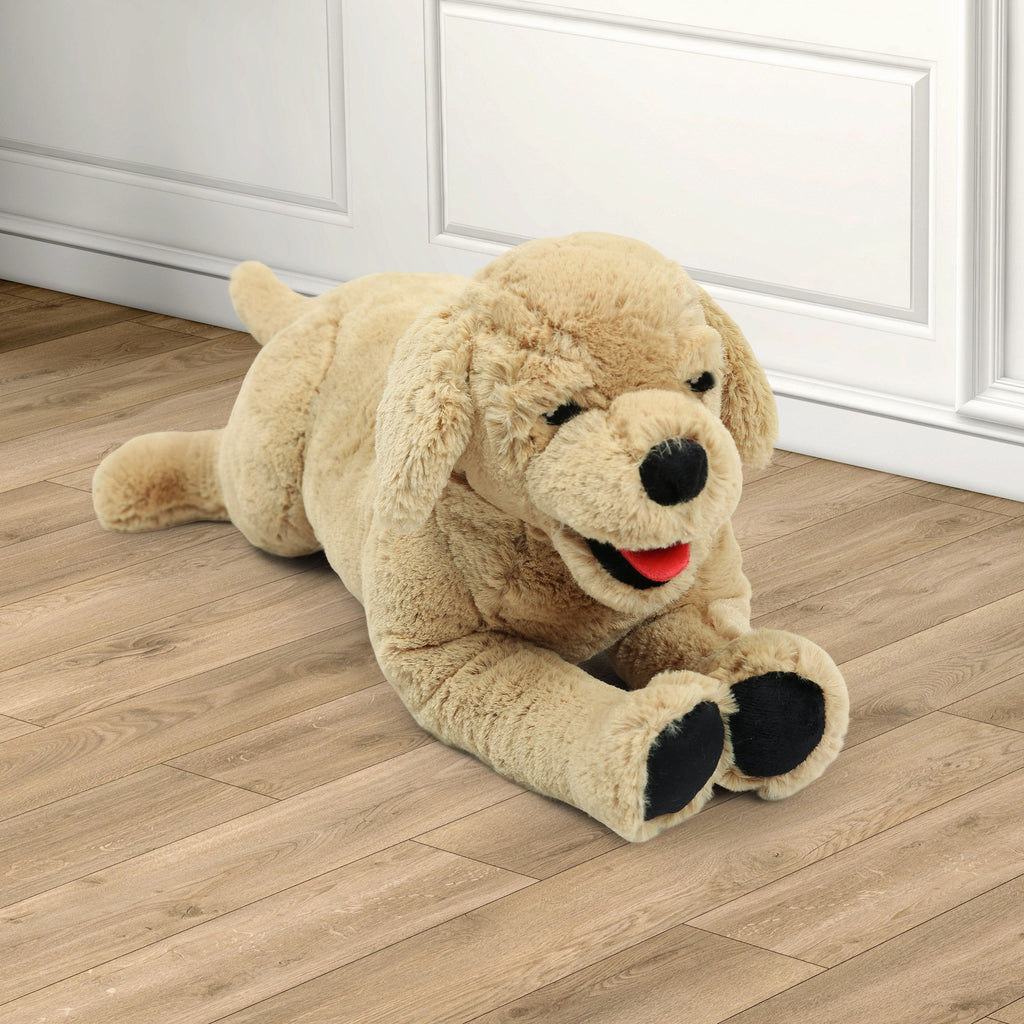 21-Inch Golden Retriever Plush Dog with Lying Pose, Tan Coat and Black Paw Details for Display — image 5