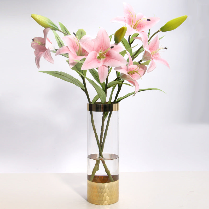 Glass vase modern transparent hydroponic flower vase home decoration ornaments