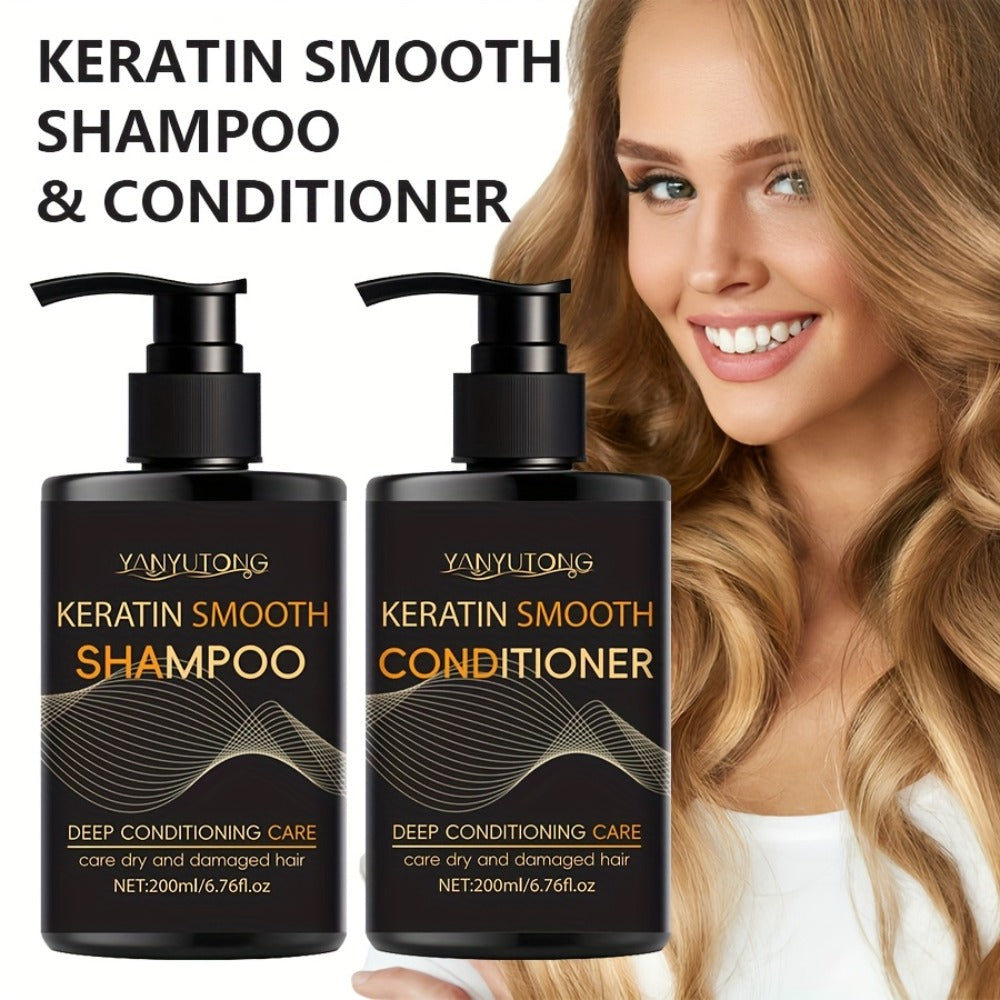 Keratin Smooth Shampoo and Conditioner in 200mL Pump Bottles with Duo, Shampoo-Only or Conditioner-Only Options — image 8