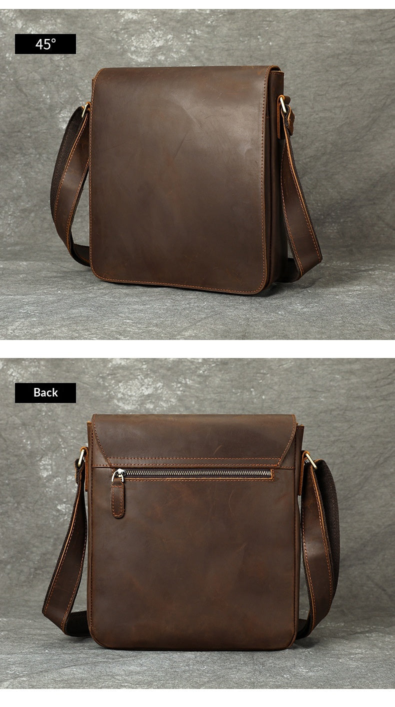 Men's Premium Leather Crossbody Bag, Sophisticated And Casual Single-shoulder Design