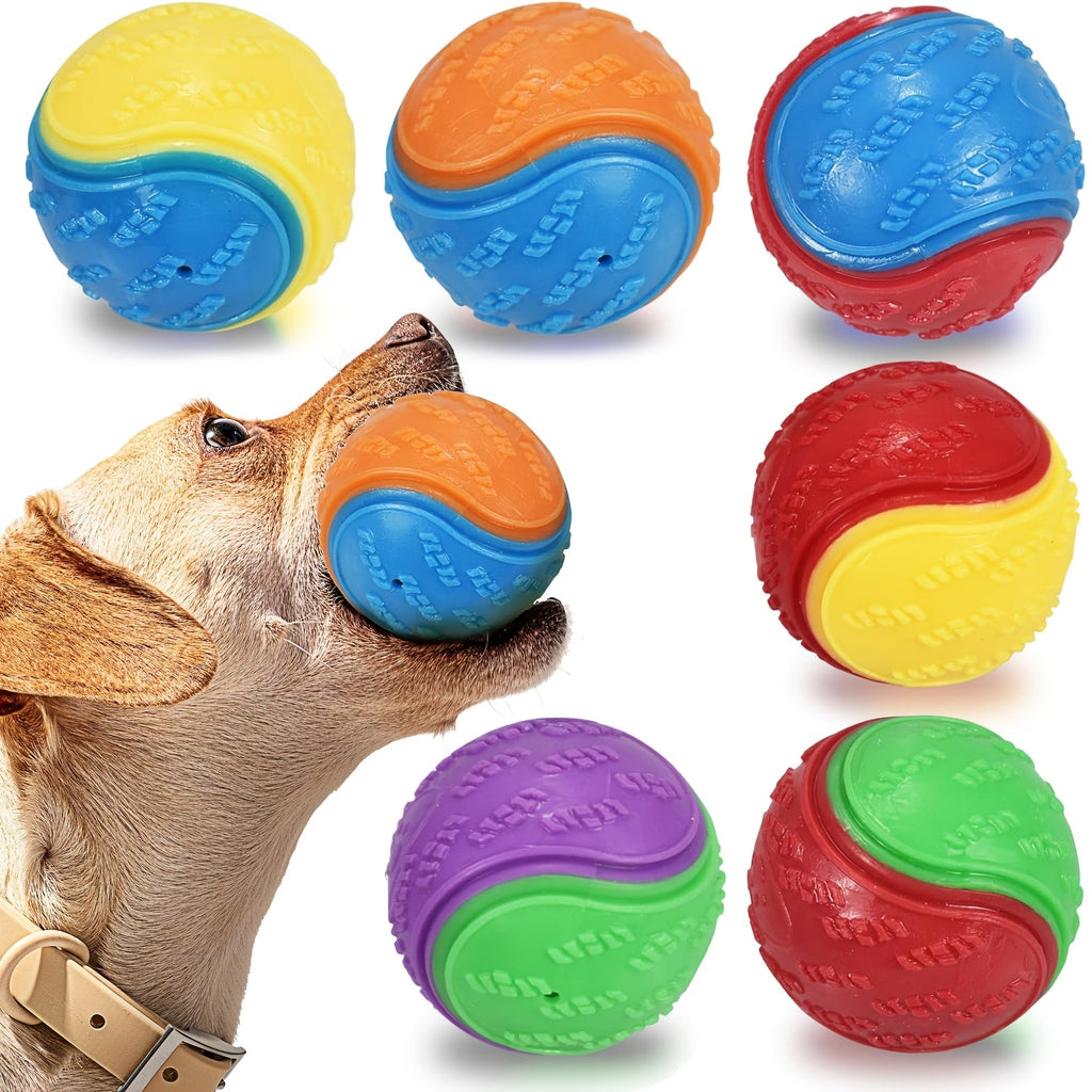 Dog Toy 6-Pack Squeaky High-Bounce Rubber Balls, 2.5-Inch Size and Standard Launcher Compatibility — image 5