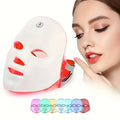 Silicone LED Face Mask Rechargeable 7-Color Light Therapy Skin Care Device - Acne Treatment for Bath Time, Home Spa and Perso
