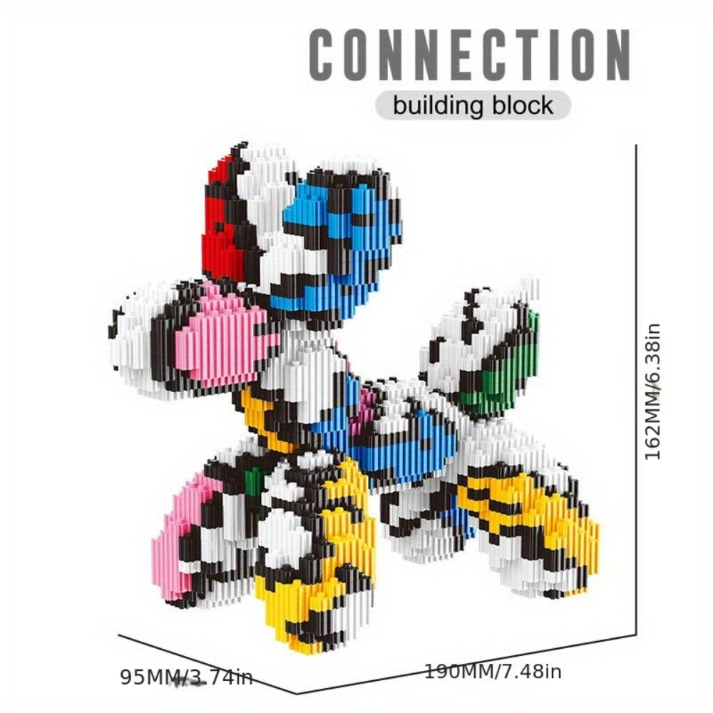Balloon Dog Building Blocks Set – Colorful Interlocking Brick Sculpture Pop Art Home Decor Display Model for Adults Teens Art