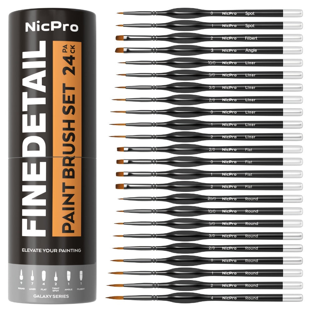 Miniature Paint Brush Set 16 & 24 Pcs, Professional Fine Detail Painting Kit with Brush Holder & Carry Bag — image 4
