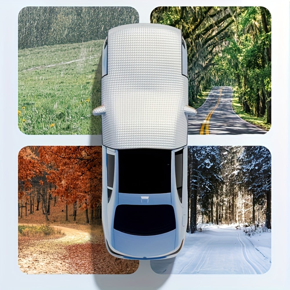 Windshield Snow Cover & Sun Shade Universal Fit – Thickened All-Season Front Window Frost Ice Guard & UV Sunshade Protector f