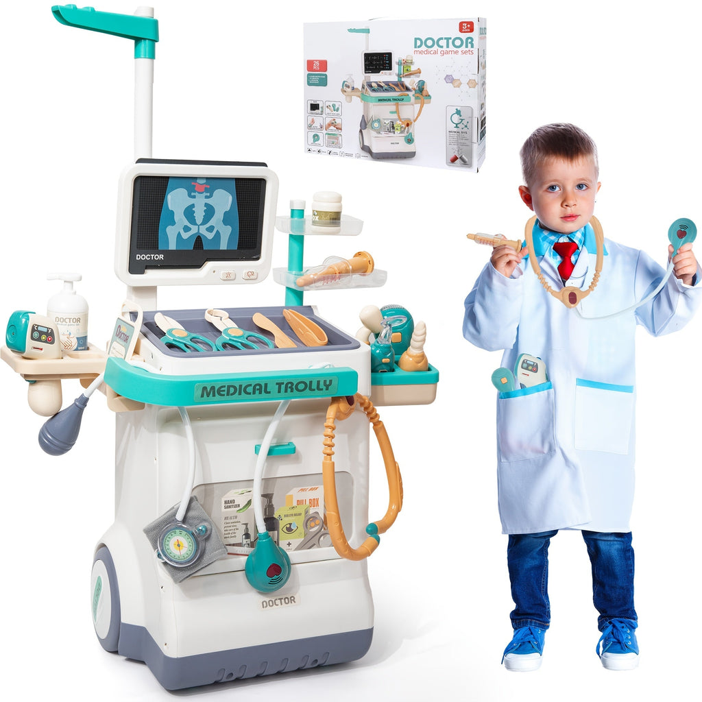 Deluxe Doctor Kit for Kids 26pcs, Pretend Medical Station Toy Set with Play Stethoscope & Medical Instruments — image 1