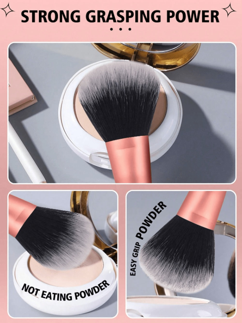 Makeup Brush Set, 23-, 44- or 47-Piece Nylon Bristle Kit with Blending Sponges and Leopard, Beige or Black Bag — image 16