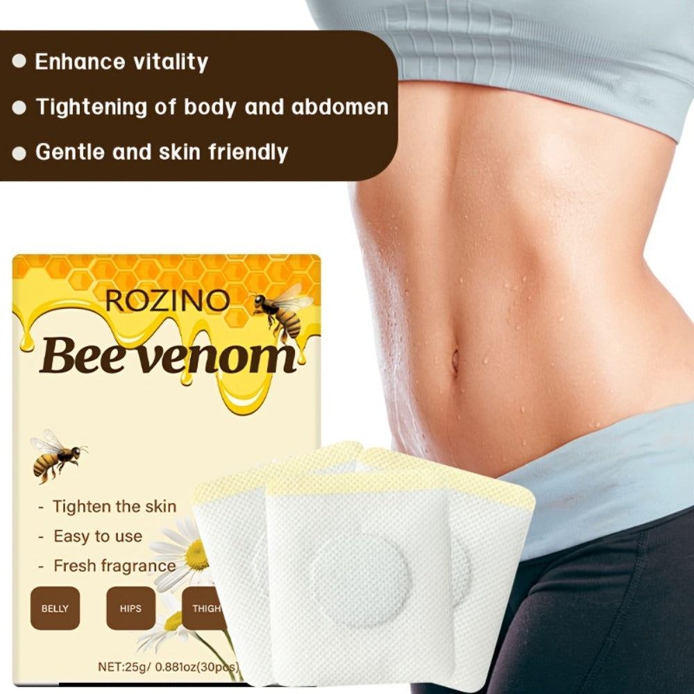 Bee Venom Navel Patches 30pcs – Natural Botanical Belly Button Patches for Body Wellness, Detox & Self Care, Long-Lasting Adh