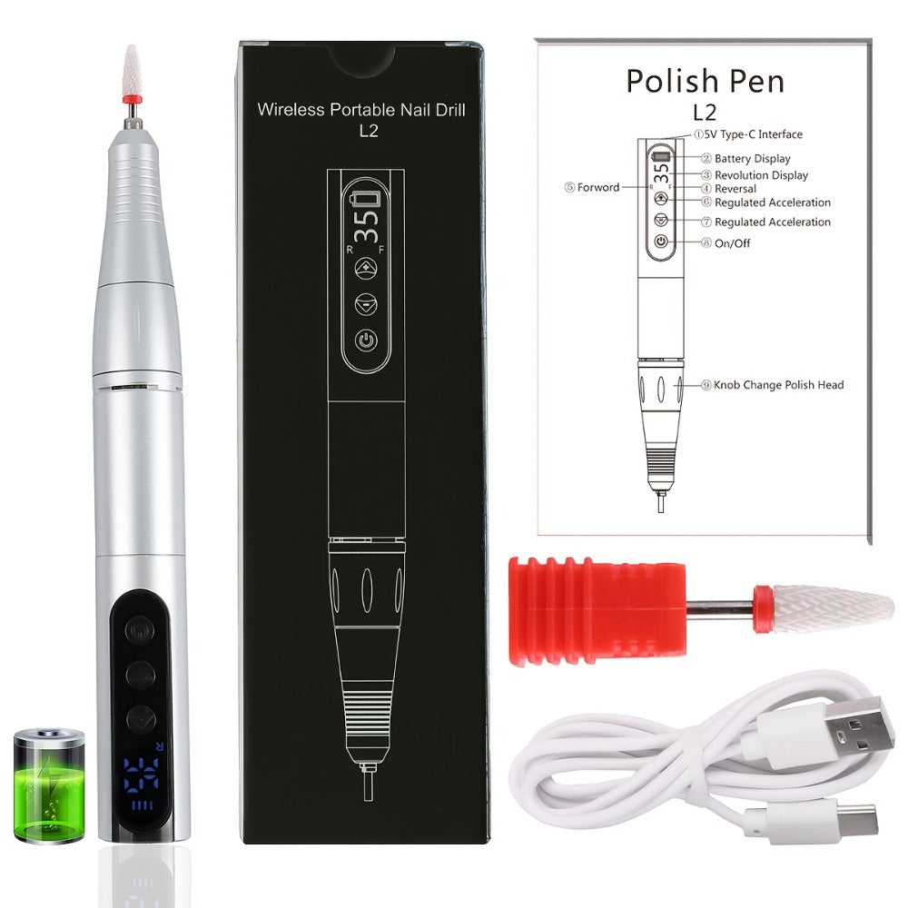 Electric Nail Drill 35000 RPM USB Rechargeable Pen with Digital Display and Three Color Options — image 5