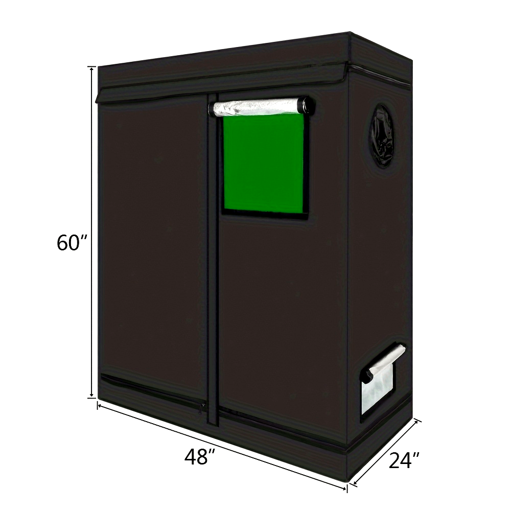 Grow Tent 120x60x180cm Hydroponic Indoor Plant Tent Dismountable with Observation Window, Black — image 2