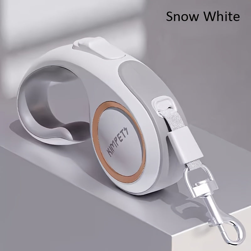 Retractable Dog Leash with 16-Foot Tape, One-Button Lock and Six Champagne, White or Blue Size Options — image 19