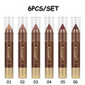 Non-Smearing Contour Lip Liner Set 6 Pcs, Smooth Paste Matte Formula Precise Definition, for Makeup, Travel and Everyday Vani