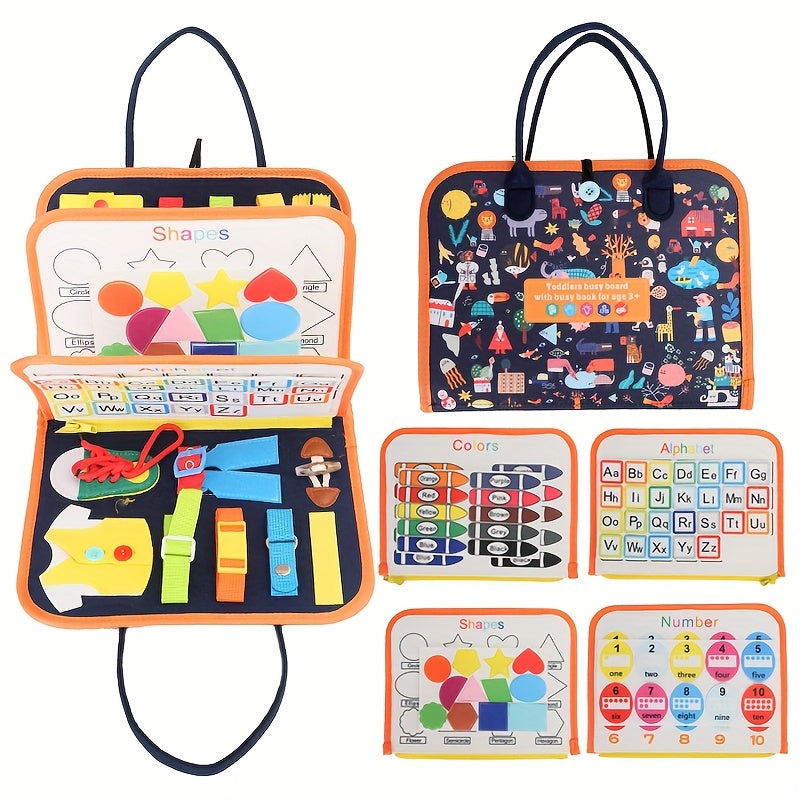 Montessori Busy Board for Toddlers Ages 1 2 3 4, Sensory Activity Learning Toy with Zipper Buckle Button Lace Snap — image 6