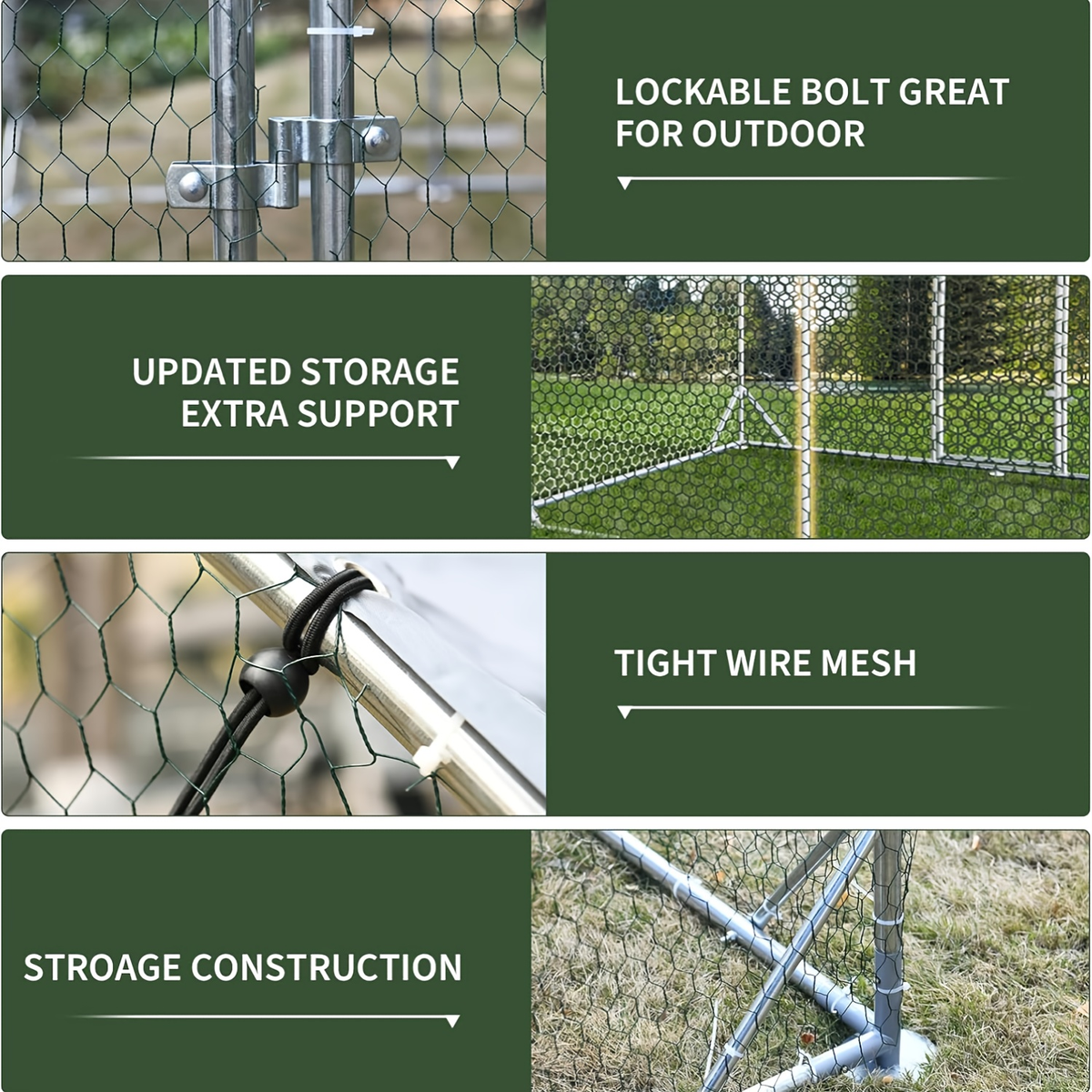 Metal Chicken Run Walk-in Poultry Enclosure with UV Protection - Dome Flat & Spire Roof Styles — image 17