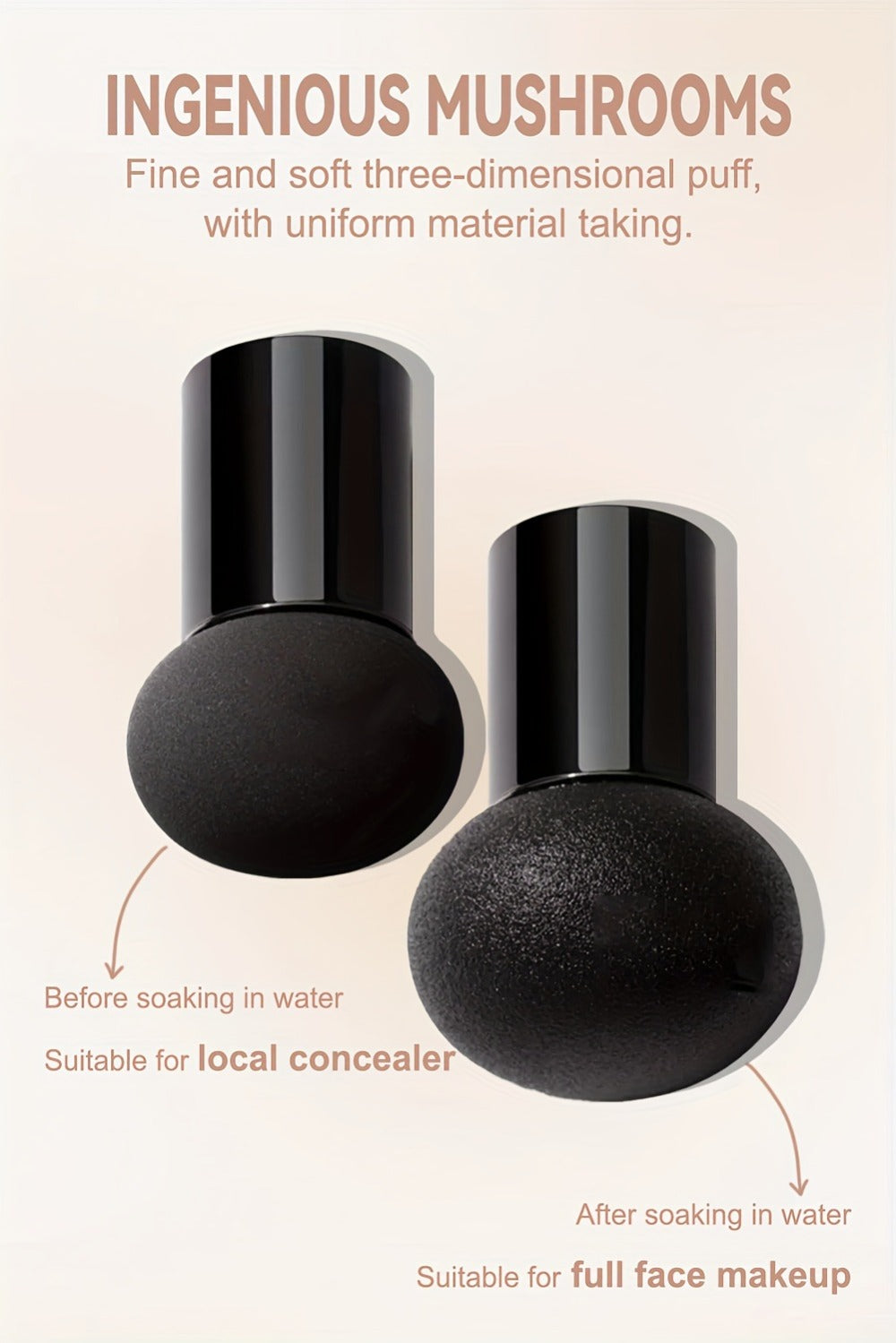 Floral Compact Air Cushion Foundation with Mushroom Puff Applicator and Ivory, Natural or Dark Shades — image 12